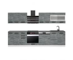 BELINI | Angolo cottura Lucy – Mobili da cucina 300 cm | Cucina completa senza elettrodomestici con pensili e armadietti | Cucina completa | Glamour Wood