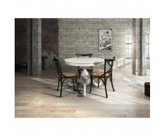 Mar.c.a. Design - Tavolo Allungabile Rotondo in Finitura di Bassano con Gambone Centrale Sagomato in Legno di Pioppo, Mobile Soggiorno Arte Povera Made in Italy - D.120 cm Chiuso e DIAM. 160 cm Aperto