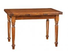 Biscottini Tavolo legno massello 120x80 cm | Tavolo allungabile cucina artigianale Made in Italy