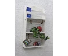 DanDiBo Scaffale a Parete con Cuore 12043 Scaffale 57 cm Vintage Shabby Stile Country Scaffale da Cucina Bianco