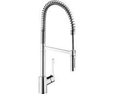Hansgrohe 14806000 Miscelatore cucina Cento semi-professionale, collo alto, con doccetta estraibile, 2 getti