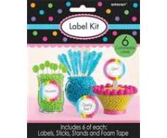 Amscan Candy Buffet Smerlato Etichette Kit, Multicolore