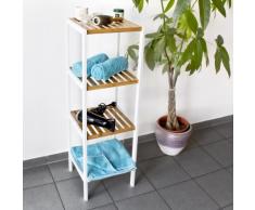 Relaxdays Mobiletto per Il Bagno/Cucina, con 4 Ripiani, Bambù, Naturale