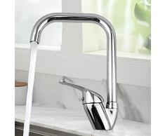 Rubinetto da Cucina Girevole a 360°, MOKEKA Miscelatore Monocomando per Acqua Calda e Fredda, Ideale per Lavelli da Cucina