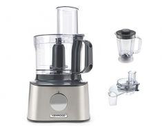 Kenwood Multipro Compact FDM304SS - Robot da cucina compatto con contenitore di lavoro da 2,1 l, accessorio in acrilico, taglia-cubi, alloggiamento in metallo, 800 W, colore: Argento