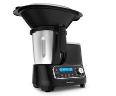 Moulinex ClickChef HF4SPR30 – Robot da cucina multifunzione 3,6 l (riproduzione in spagnolo, 5 programmi auto, temperatura da 30 a 120 °C, 12 velocità, 1400 W, 32 funzioni, bilancia e vaporiera) nero