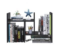 Mini Libreria da Scrivania Regolabile,Elekin Organizzatore Scrivania, Mensola da Tavolo Salvaspazio, Piccolo Scaffale, per Camera Ufficio Cucina Scaffale