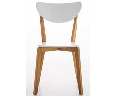 CLP Sedia per sala da pranzo vintage ARABIA, legno di betulla, sedia da cucina con schienale. natura/bianco