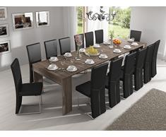 Skraut Home - Tavolo Consolle Allungabile fino a 3 metri - Dimensioni Chiuso: 75 x 90 x 50 cm - Materiale Resistente - Rovere Scuro - Ideale per la tua Sala da Pranzo, Soggiorno o Scrivania