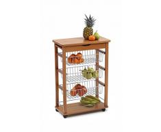 Arredamenti Italia Carrello Cucina RAIKON, Legno - 3 Cestelli - Cassetto - Finitura Ciliegio Ar-It il cuore del legno