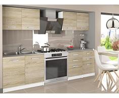 Odetta | Cucina Componibile Lineare Componibile L 160 cm 6 pz | Piano di Lavoro Incluso | Set di mobili da Cucina