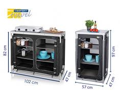 Set di 2 armadi da campeggio robusti, pieghevoli, per esterni, da cucina