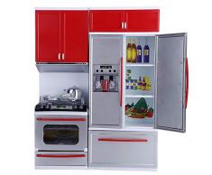 Cucina moderna in plastica per bambini, Mini cucina finta giocattolo gioco di ruolo,migliori prodotti gioco con accessori con forno a gas, microonde, frigorifero, mobili da cucina per bambini.