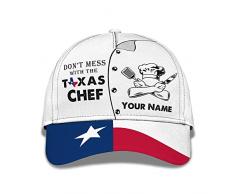 403 Donna Uomini Cappello da Baseball Regolabile Berretto da Baseball Leggera Traspirante Trucker Cappellino Capo Cucinino Personalizzato Stampato in 3D - Non Scherzare con The TX Chef