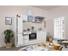 respekta Cucinino Cucina Blocco Cucina Cucina Incasso Lucido 240 cm Bianco - Bianco, 240 cm