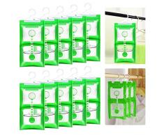 Sacchetti Deumidificanti per Guardaroba Set: 10 Confezioni di Sacchetti Borsa Essiccante per Lumidità per Armadi Armadi Cucina, Armadio Igroscopico Muffa Deodorante a Prova Dumidità