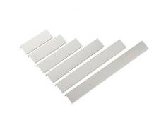 Frolahouse - Set di 5 Maniglie per armadi e cassetti, Resistenti, Moderne, semplici e Invisibili, con Linguetta, per Porte della Cucina e cassetti, Lega di Alluminio, Silver, CC:320mm