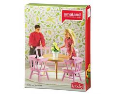 Lundby 60.2079.00 - Tavolino e sedie per la cucina, per casa delle bambole
