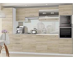 KNOX | Cucina Lineare Completa L 300cm 8 pz | Piano di lavoro INCLUSO | Set di mobili da cucina