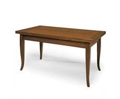 Mar.c.a. Design - Tavolo Allungabile Fino a 240 cm | Gambe a Sciabola, Legno di Pioppo Noce Scuro, Allunghe Estraibili - Tavolo Arte Povera Made in Italy, Mis. 160X85 Chiuso e 240x85 Aperto