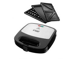 Russell Hobbs Griglia elettrica 3 in 1 (Bistecchiera Elettrica, Toast farciti, Waffle), Piastre Antiaderenti, Lavastoviglie ok, 750 W, Fiesta Sandwich Maker Deep Fill 3in1, 24540-56
