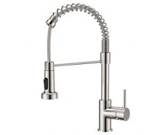 FORIOUS Miscelatore Cucina, Rubinetto Lavello Cucina Rubinetti per Lavelli da Cucina, Acciaio Inox Ad Alta Pressione Orientabile a 360° Monocomando, Acciaio Inossidabile