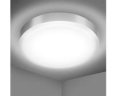 Plafoniera LED Soffitto 18W, Lampada da Soffitto a LED 5000K Impermeabile IP54 1700LM Alta Luminosità Luce Bianca Naturale Plafoniera LED Moderna per Bagno Cucina Camera da Letto Corridoio
