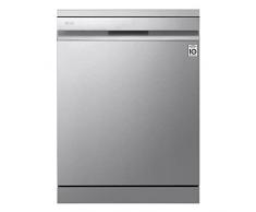 LG DF425HSS Lavastoviglie Libera Installazione, 14 Coperti, Wi-Fi con SmartThinQ, Sistema QuadWash a 4 Bracci Irroratori, Vapore TrueSteam, Motore Inverter Direct Drive, 60 x 85 x 60 cm - Noble Steel