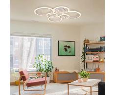 Plafoniera Lampadario da soffitto a led con 6 Luci cerchi Design Stile Moderno Lampada per Camera Cucina Salotto Locali Commerciali (Luce Bianca naturale 4000K)