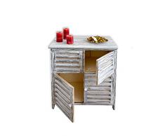 Armadio armadietto dispensa bagno cucina 4 ante bianco antico mobile mobiletto (Cod. 0-9026)