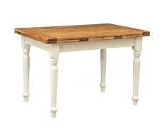 Biscottini Tavolo legno massello 120x80 cm | Tavolo allungabile cucina artigianale Made in Italy