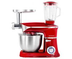 Robot da cucina multifunzione 1900W 6.5 litri con led Rosso