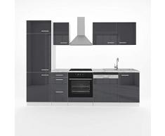 Cucina Vicco Optima Cucina componibile Blocco cucina Cucina su misura 270 cm Antracite lucido