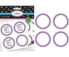 Etichette Amscan Candy Buffet Scalloped, Viola