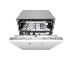 LG DB325TXS Lavastoviglie da Incasso a Scomparsa Totale, 14 Coperti, Wi-Fi con SmartThinQ, Sistema QuadWash a 4 Bracci Irroratori, Vapore TrueSteam, Motore Inverter Direct Drive, 59,8 x 81,5 x 55,4 cm