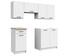 ASTRA | Cucina completa lineare + componibile 180cm 5 pz | Piano di lavoro INCLUSO | Set mobili cucina
