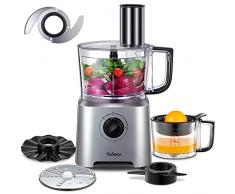 Robot da Cucina Multifunzione, Yabano 6-in-1 Robot da Cucina Compatto, 700 W, Acciaio Inossidabile, Capacità 1.4L, Nero/Argento