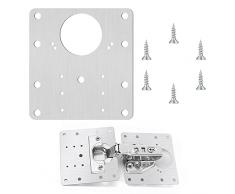 Piastra di riparazione per armadio, cerniere della cucina, piastre di riparazione in acciaio inox, set di riparazione con foro per porte in legno, armadi, mobili