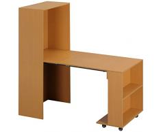 homcom Tavolo Pieghevole Salvaspazio da Pranzo max 3 Persone per Spazi Limitati, Tavolo a Scomparsa in Truciolato e Acciaio, 75x144x144.5 cm, color Legno