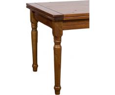 Biscottini Tavolo rettangolare allungabile in legno di tiglio | Tavolo da cucina 90 x 90 x 80 cm in stile Country | Tavolo da pranzo Made in Italy