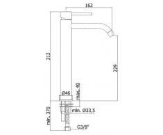 MISCELATORE LAVABO PROLUNGATO LIGHT PAFFONI FONTE LIG081 CR SENZA PILETTA