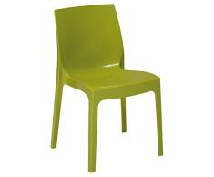Grandsoleil, Upon Ice Higlopp - Sedia impilabile, in policarbonato, 54 cm x 52 cm x 81 cm, colore: verde lucido