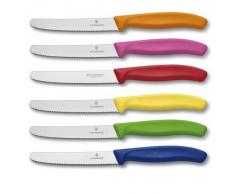 Victorinox - Set da 6 coltelli da Cucina Colorati, Nuova Forma del Manico