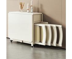 Set tavolo da pranzo allungabile, tavolo da pranzo a ribalta con 4 sedie, tavolo da cucina in legno massiccio, tavolo da pranzo pieghevole compatto salvaspazio, per la cucina della sala da pranzo di c