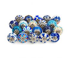 Belle Vous Pomelli per Mobili Vintage Assortiti (Set da 20) - Pomelli per Cassetti con Set di Fissaggio - Maniglie per Mobili Vintage Multicolore - Pomelli Cucina per Armadi, Cassettiere e Guardaroba