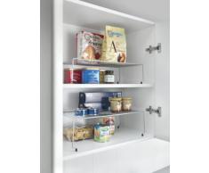 Metaltex - Set di 2 scaffali impilabili per credenza, colore: argento