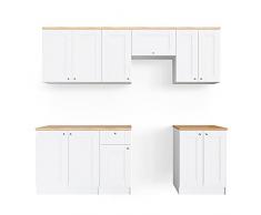 Vicco Cucina componibile Bergamo 240 cm Cottage Cucina Cucina ad incasso Blocco cucina