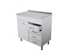 Arredobagno e Cucine Mobile Cucina componibile cm80, con Uno sportello e cassetti Laterali DX, Bianco
