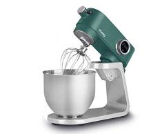 H.Koenig KM128 - Robot da cucina professionale, multifunzione, 5 l, in acciaio inox, verde opaco, 800 W, 8 velocita