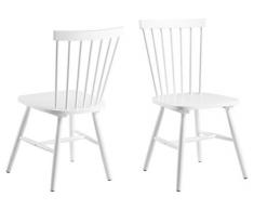 AC Design Furniture Susanne Sedie da Pranzo Set di 2, H: 86 x l: 50,5 x P: 49,5 cm, Bianco, Legno, 2 pz